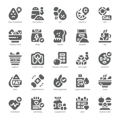 Diet Plan Icon pack for your website, mobile, presentation, and logo design. Diet Plan Icon solid design. Vector graphics illustration and editable stroke.