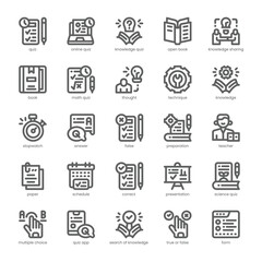 Knowledge Quiz Icon pack for your website, mobile, presentation, and logo design. Knowledge Quiz Icon outline design. Vector graphics illustration and editable stroke.