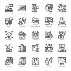 Online Workshop Icon pack for your website, mobile, presentation, and logo design. Online Workshop Icon outline design. Vector graphics illustration and editable stroke.