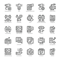 Advertisement Icon pack for your website, mobile, presentation, and logo design. Advertisement Icon outline design. Vector graphics illustration and editable stroke.