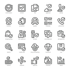 Approval Icon pack for your website, mobile, presentation, and logo design. Approval Icon outline design. Vector graphics illustration and editable stroke.