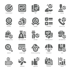 Approval Icon pack for your website, mobile, presentation, and logo design. Approval Icon solid design. Vector graphics illustration and editable stroke.