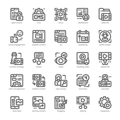 Content Management Icon pack for your website, mobile, presentation, and logo design. Content Management Icon outline design. Vector graphics illustration and editable stroke.