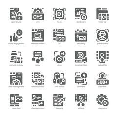 Content Management Icon pack for your website, mobile, presentation, and logo design. Content Management Icon solid design. Vector graphics illustration and editable stroke.