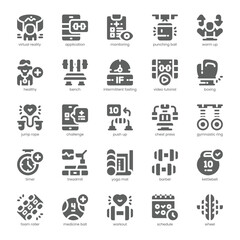 Home Workout Icon pack for your website, mobile, presentation, and logo design. Home Workout Icon solid design. Vector graphics illustration and editable stroke.