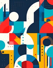 Abstract geometric shapes composition