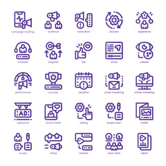 Campaign Tracking Icon pack for your website, mobile, presentation, and logo design. Campaign Tracking Icon line basic color design. Vector graphics illustration and editable stroke.