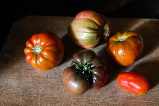organic ripe tomatoes freshly picked