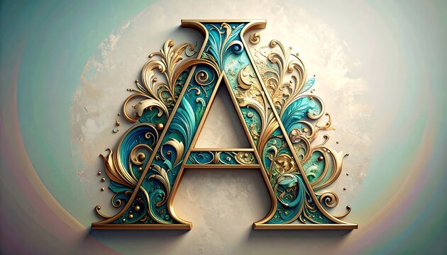 Fototapeta Ornate capital letter A (1)
