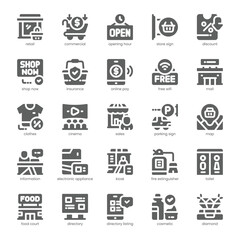 Mall Directory Icon pack for your website, mobile, presentation, and logo design. Mall Directory Icon solid design. Vector graphics illustration and editable stroke.