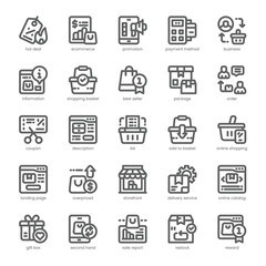 Online Store Icon pack for your website, mobile, presentation, and logo design. Online Store Icon outline design. Vector graphics illustration and editable stroke.