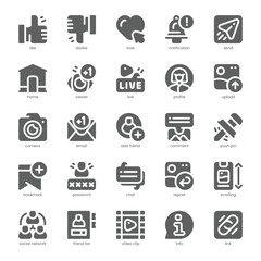 Social Media Icon pack for your website, mobile, presentation, and logo design. Social Media Icon solid design. Vector graphics illustration and editable stroke.