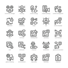Social Media Manager Icon pack for your website, mobile, presentation, and logo design. Social Media Manager Icon outline design. Vector graphics illustration and editable stroke.