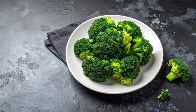 Broccoli on White Plate 