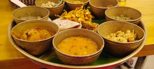 Mouthwatering traditional Indian authentic meal 