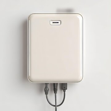 Industrial ethernet gateway with cables on clean white background for opc ua visuals