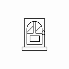 arched door icon sign vector