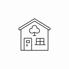 detached house icon sign vector
