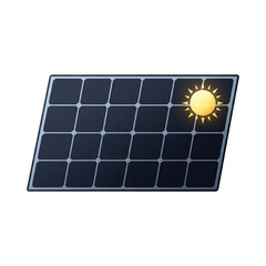 Solar Panel with Sun, Renewable Energy, Clean Electricity, Green Power, Technology