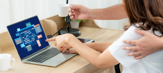 Software development or programming work with coding screen of various programming languages like HTML, , , and C brisk for new application development