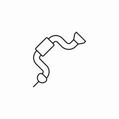 measuring tape unrolled icon sign vector