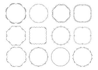 set of delicate thin frames in varied designs, including floral, geometric, and wavy patterns for invitations, certificates, greeting cards, wedding decorations, and other decorative purposes.