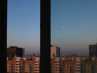 summer evening with moon