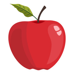A juicy red apple isolated on a white background. Vector illustration. Vector illustration