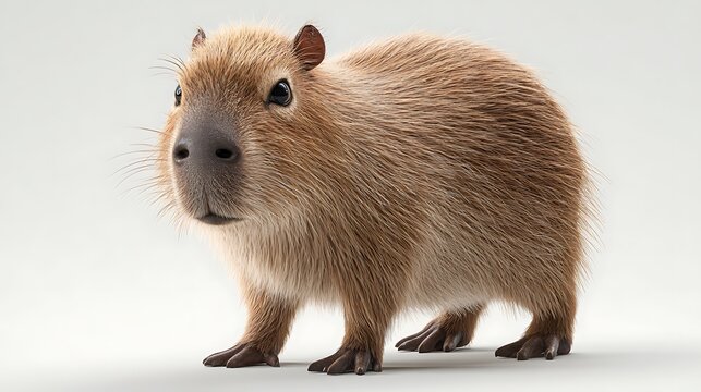 cute capybara on white background