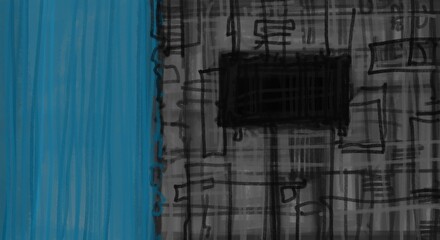 Abstract image for printing. Picture for modern interiors. The picture is painted by hand on a tablet. © neurostructure