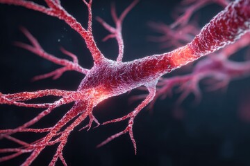 Close-up view of a neuron