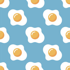 Simple Fried Egg Pattern Seamless Repeat Breakfast Food