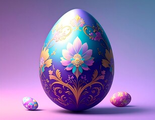 Ornate Easter egg, gradient background