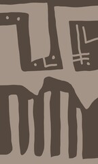 Minimal abstract image for printing. The picture fits modern interiors. The picture is painted by hand on a tablet.