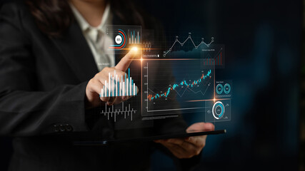 Data analytics dashboard with charts, indicators, and performance metrics, reveals trends, data analytics drives growth, supports insight, and data analytics improves decisions. Latch