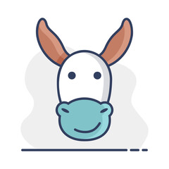 Donkey icon. Farm animal vector illustration