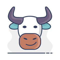 Bull icon. Farm animal vector illustration