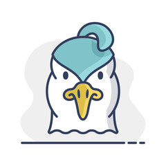 Quail icon. Animal head vector symbol
