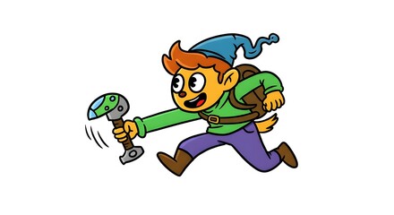 Naklejka premium Colorful animated figures in playful cartoon design on white backdrop