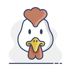 Chicken icon. Animal head vector illustration