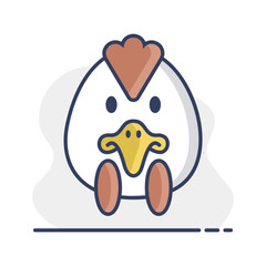 Chicken icon. Animal head vector illustration