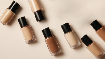 Obraz premium Neatly arranged foundation shades