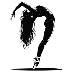 Obraz premium Elegant ballerina in a dramatic arched pose silhouette