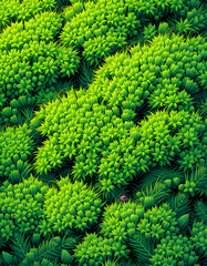 Mossy green grass background, comic art. isolated with white highlights