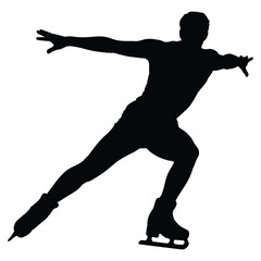 Male figure skater performing a spin silhouette