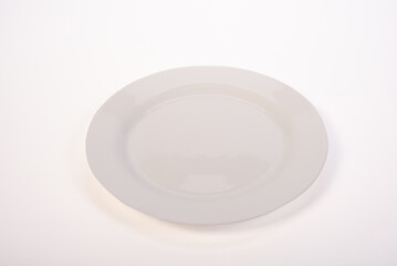 Beautiful ceramic pot placed on a white background, selective focus.