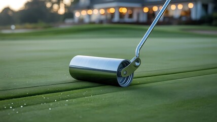 Golf Course Green Maintenance: Precision Lawn Roller in Action