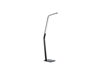 Modern sleek floor lamp with minimalist design in black and silver  