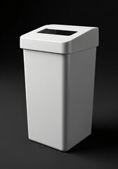 A white Recycling Bins on black background 