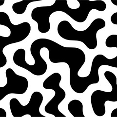 Seamless black and white organic shapes pattern vector design for textile and background use pattern design